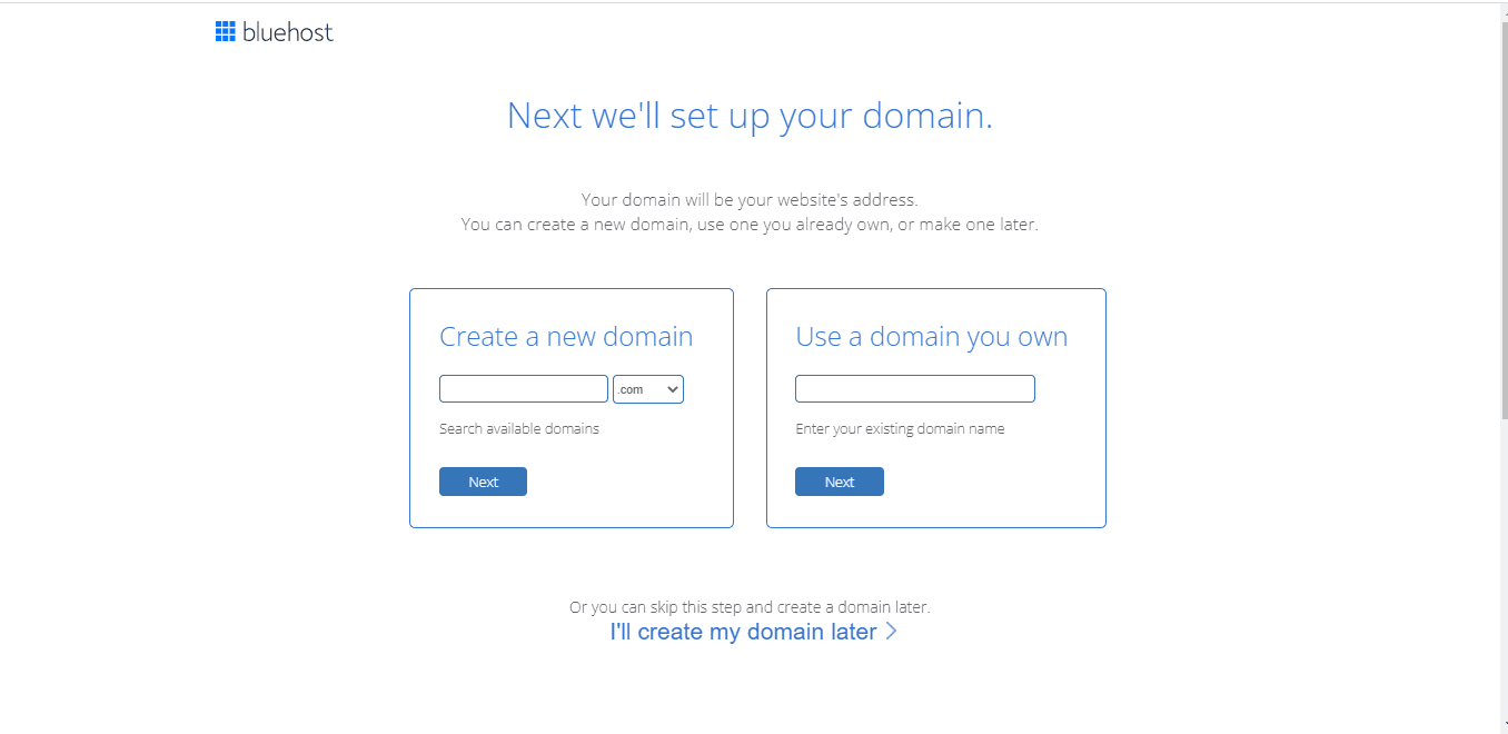 choose-domain-on-bluehost